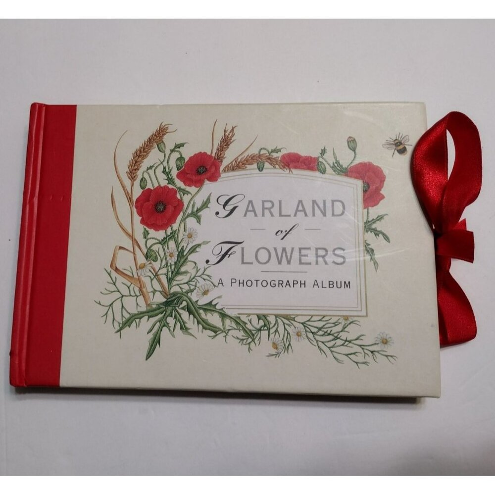 Vintage Photo Album Garland Of Flowers 1990s Cottagecore Hardcover Red Floral
